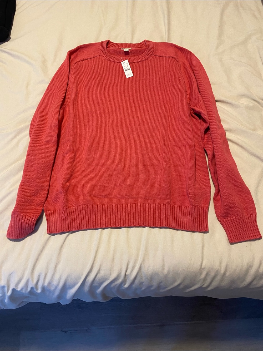 J. Crew Coral-Red Crewneck Sweater